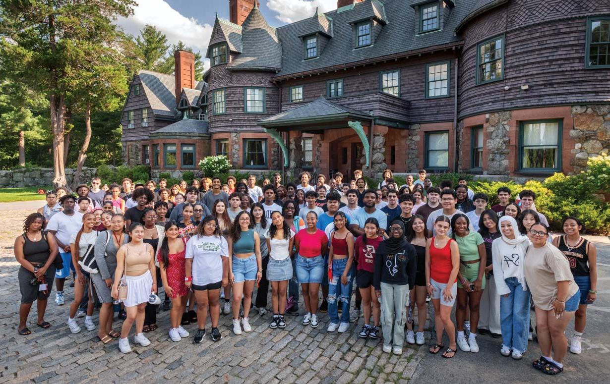 Photo of the first class of Messina College students in front of the administration building